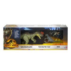 Mattel Jurassic World: Dominion 3 Toy Bundle: Owen & Blue Velociraptor